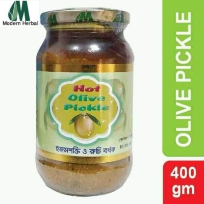 Picture of Olive Pickle 400 gm Modern Herbal Jolpai Acher