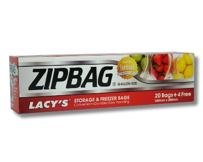 Picture of Lacy’s Zipbag Quart Size 200mm X 175mm (25 Bags+ 5 Free)