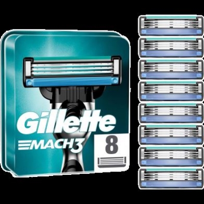 Picture of Gillette Mach3 Razor Blades for Men - 8 Refills