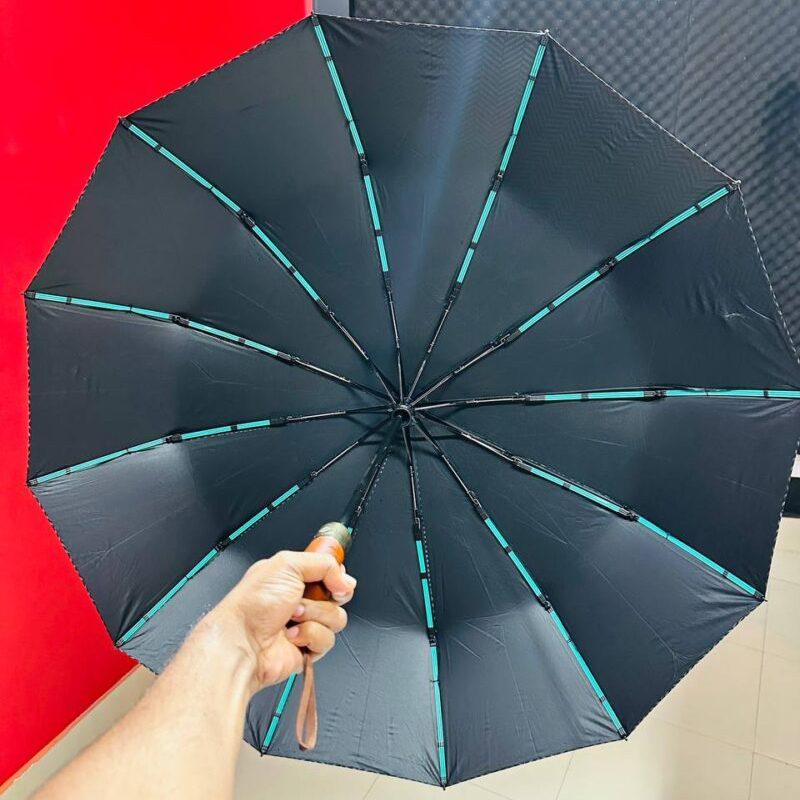 Picture of Premium 12-Ribs Automatic Open/Close Wooden colour Handle Umbrella