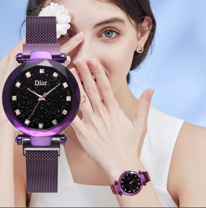 Picture of Ladies Quartz Watch Starry Sky Wrist Watch Female Magnet Wristwatch