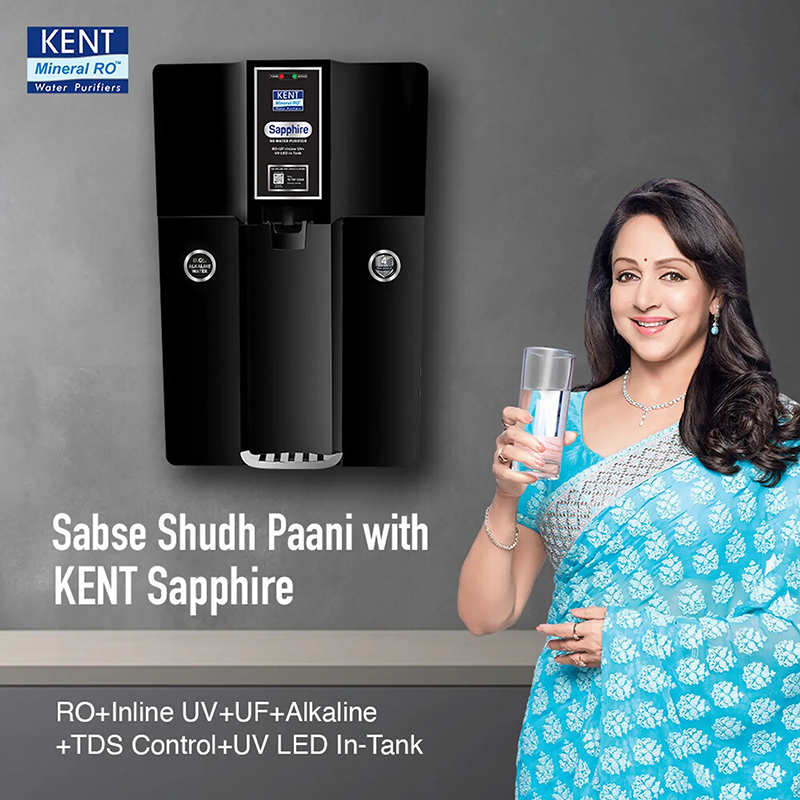 Picture of Kent 8 Liter Sapphire B Next Gen RO Water Purifier, RO+UF+Inline UV+Alkaline+TDS Control +UV LED in Tank