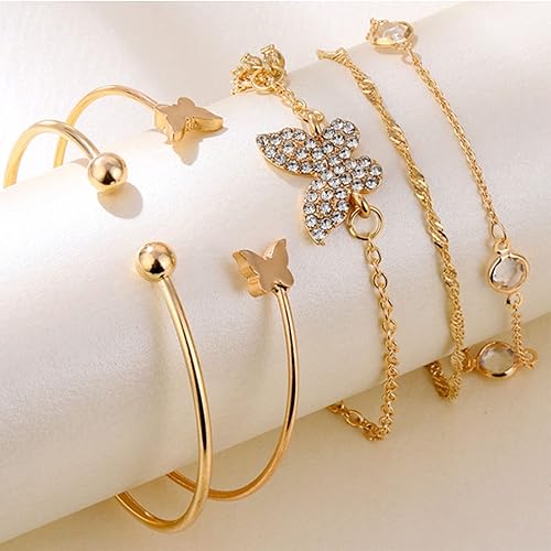 Picture of New And Good Quality Pearl Crystal Butterfly Bracelet Set For Women