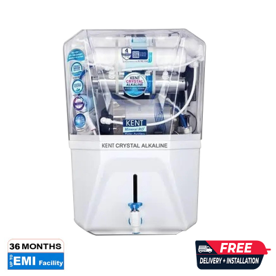 Picture of Kent Crystal Alkaline 11 Liter RO + UV + UF + TDS Control + Alkaline + UV in Tank Water Purifier (White)