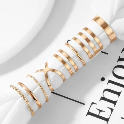 Picture of 8pcs Fashion Jewelry Rings Set For Women