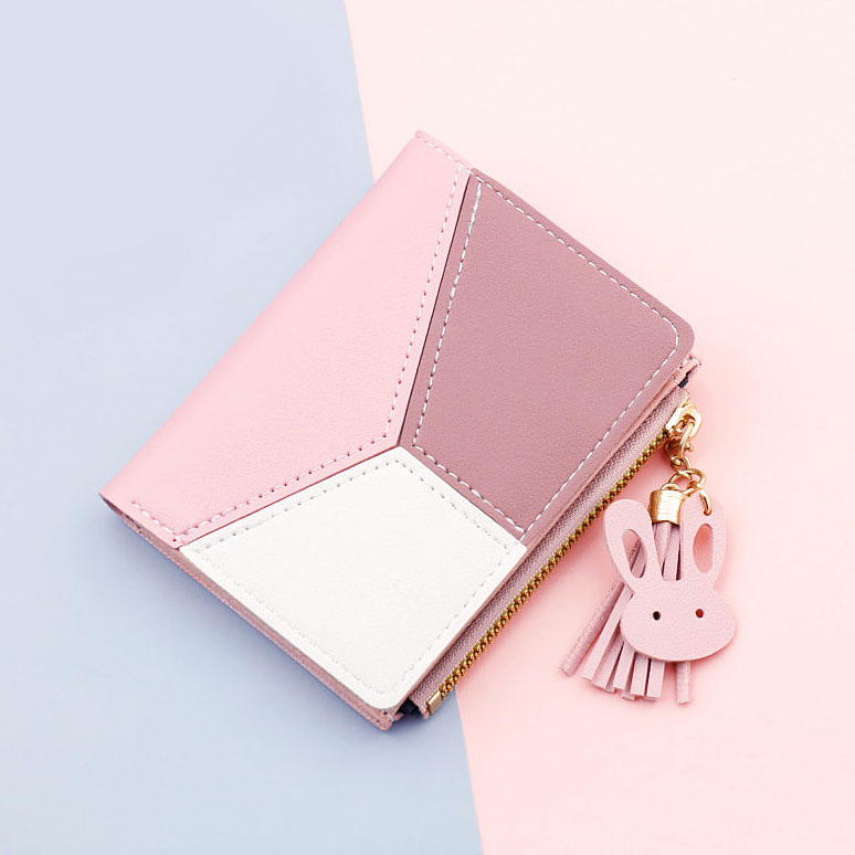 Picture of Fashionable Short Zipper Penny Purses Short Penny Purse Money Bag Trendy Pu Leather Wallets