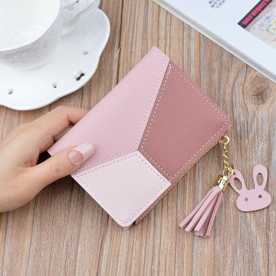 Picture of Fashionable Short Zipper Penny Purses Short Penny Purse Money Bag Trendy Pu Leather Wallets