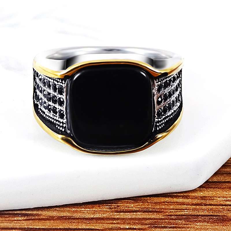 Picture of Turkey Jewelry Black Ring Men Mens Rings Fashion - Ring For Men