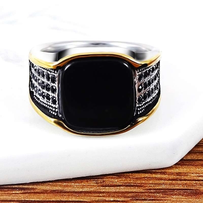 Picture of Turkey Jewelry Black Ring Men Mens Rings Fashion - Ring For Men