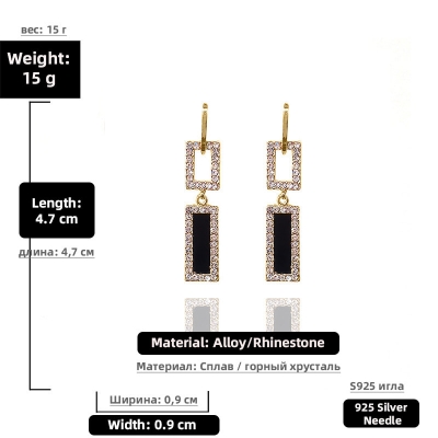 Picture of Women's Square Hoop Earrings Stylish Durable Jewelry Accessory