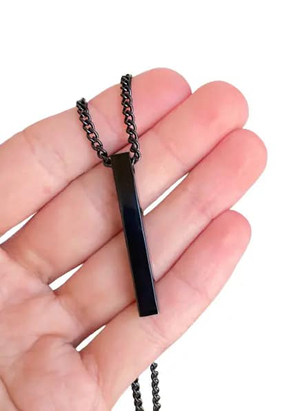 Picture of Superb Quality - Black New Collection Stainless Steel Trendy Fashion Necklace For Men - Trend and Needful - Understated Sophistication