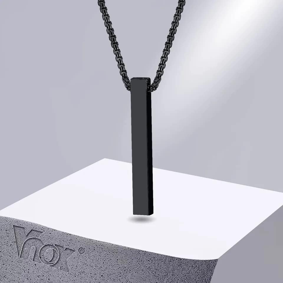 Picture of Superb Quality - Black New Collection Stainless Steel Trendy Fashion Necklace For Men - Trend and Needful - Understated Sophistication