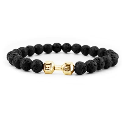 Picture of Trendsetter - Fashion Innovator - Premium Quality - Male Fitness Golden Dumbbell Sports Bracelet for Men - Modern - Choice Expression