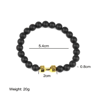 Picture of Trendsetter - Fashion Innovator - Premium Quality - Male Fitness Golden Dumbbell Sports Bracelet for Men - Modern - Choice Expression
