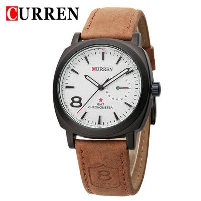 Picture of Stylish Addition - Brown Pu Leather Analog Dial Watches For Men Watch For Men - Watch - ঘড়ি - Sustainable Choice - Elite Expression