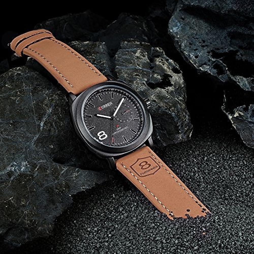 Picture of Stylish Addition - Brown Pu Leather Analog Dial Watches For Men Watch For Men - Watch - ঘড়ি - Sustainable Choice - Elite Expression