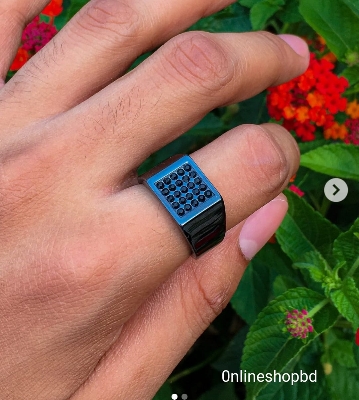 Picture of Premium Quality - Ceramic Square Ring for Men Women Gold Color Luxury Crystal Wedding Party Ring Birthday Gift - Trend and Need full