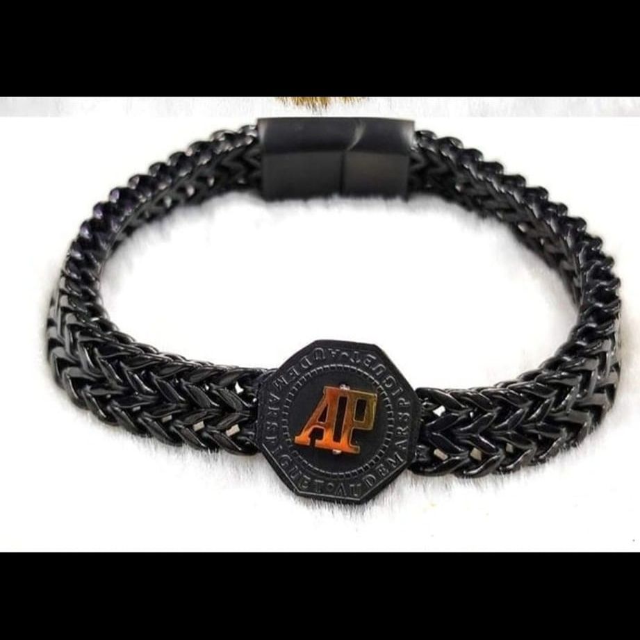 Picture of New AP style Men Cuban Link Chain Bracelet Shiny Rhinestone Inlaid Bangle Jewelry