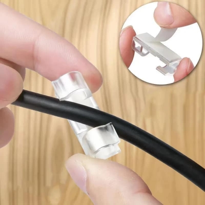 Picture of 20pcs Charging Wire Holder Mini Easy to Use Adhesive Cable Organizer Durable