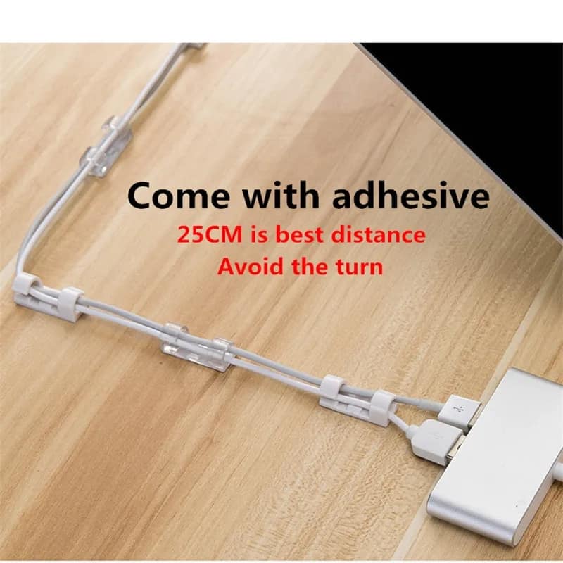 Picture of 20pcs Charging Wire Holder Mini Easy to Use Adhesive Cable Organizer Durable