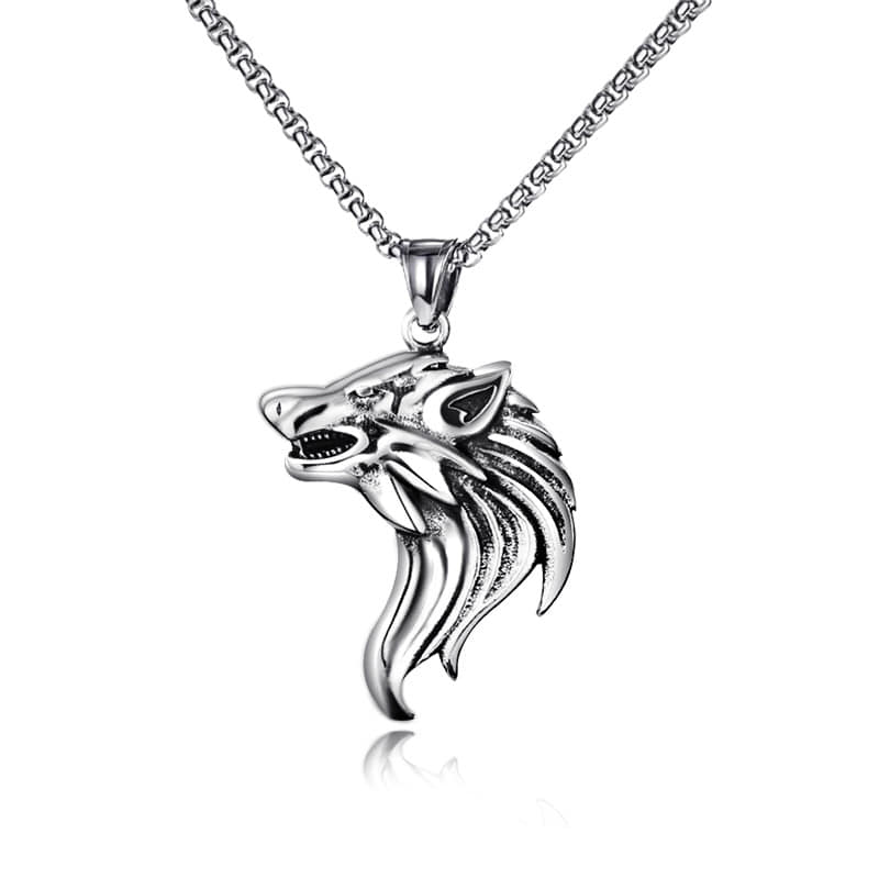 Picture of Wolf Head  Stainless Steel Chain Necklace For Men