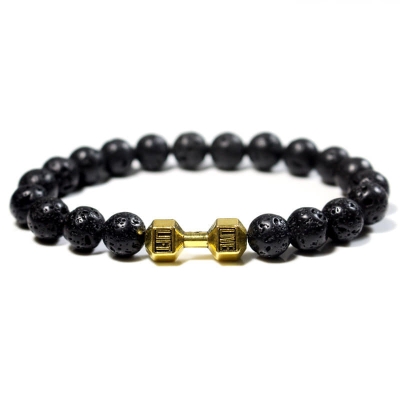 Picture of Golden  Dumbbell Sports Bracelet for Men