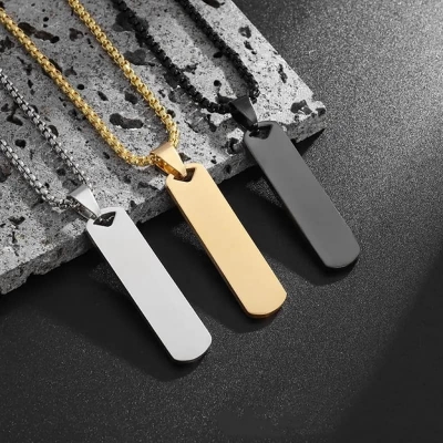 Picture of Trendy Square Stainless Steel Chain Jewellery Necklace For Men