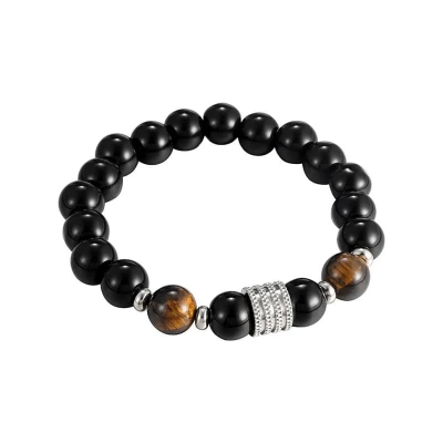 Picture of Tiger Eye Stone Charm Stainless Steel Accessories Chain Bracelets for Men