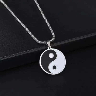 Picture of Men's Stainless Steel Necklace- Chinese Style Yin Yang Tai Chi Pendant Necklace