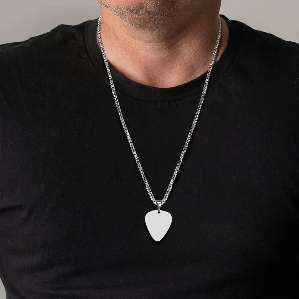 Picture of Guitar Pick Pendant Necklaces For Men Male Boys Gifts Jewelry/Gift for Men/Boys
