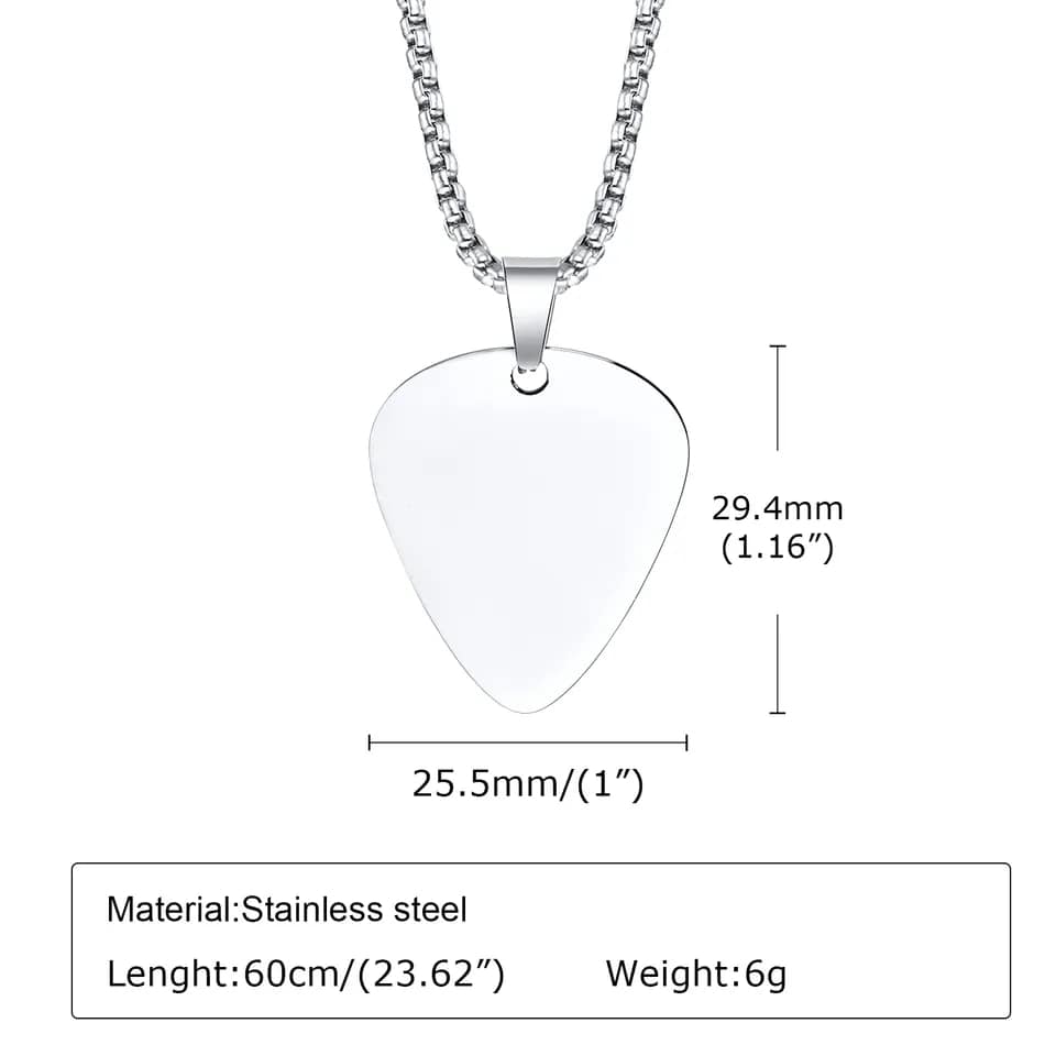 Picture of Guitar Pick Pendant Necklaces For Men Male Boys Gifts Jewelry/Gift for Men/Boys