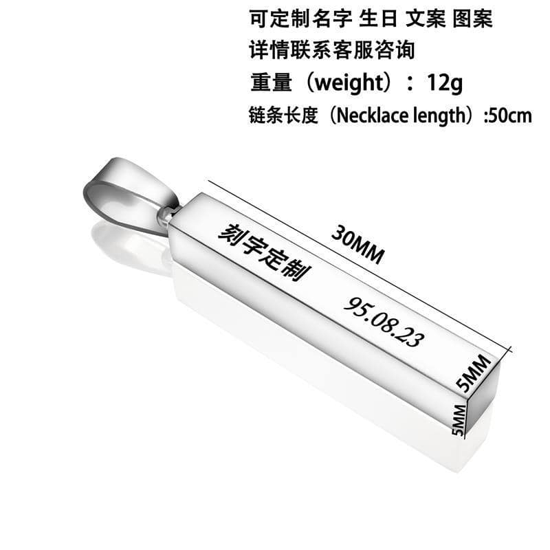 Picture of Silver Color I Love You Forever & Always Letter Charm Necklace Lettering Wishing Pendant For Men Gift For Men/Boys