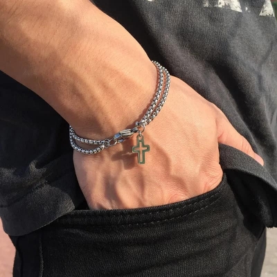 Picture of Charm Bracelet Fashion Box Chain Bracelet  for men