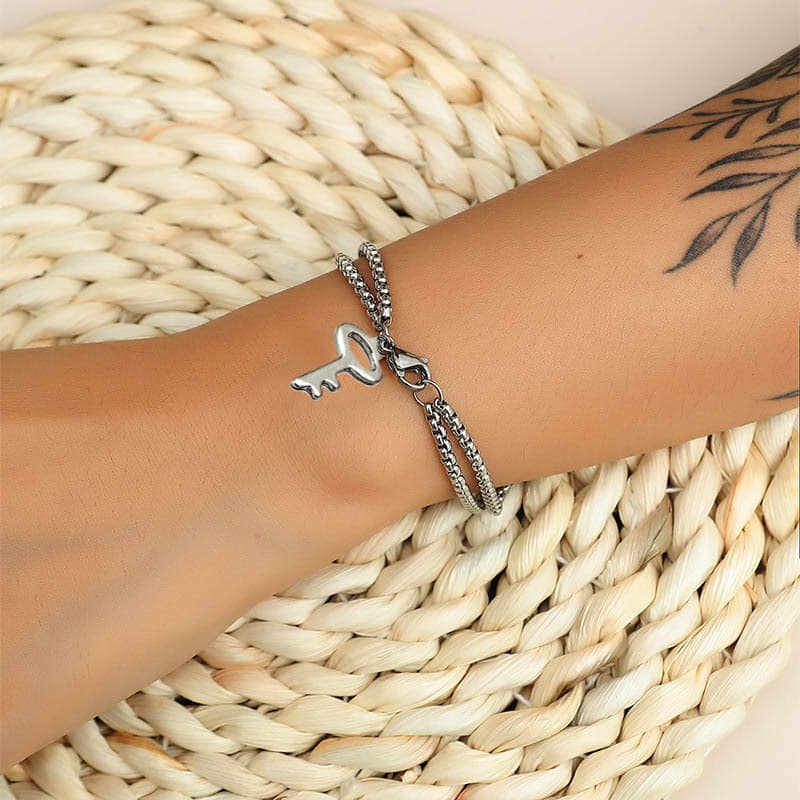Picture of Men Stainless Steel Bracelet with Hollow Cross Lobster Claw Clasp Charm Punk Hip Hop Jewelry Bracelet for Men