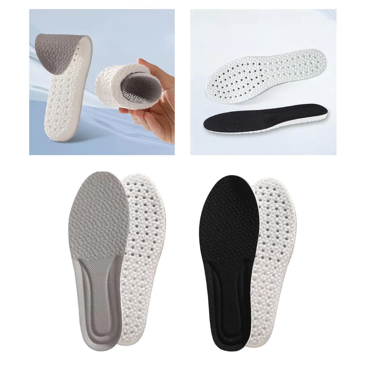 Picture of New Sport Insoles Shock Absorption Cushioning Memory Foam Shoes Insole with Velvet Surfaces White