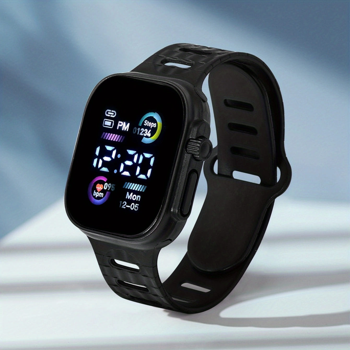 Picture of LED Digital Fashionable Luxury Silicone Band Sports Colourful Belt Watch for Women