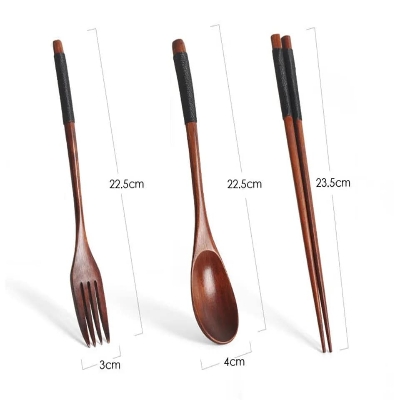 Picture of Japanese Wood Cooking Utensils With Case | Spoon Set, Natural wooden