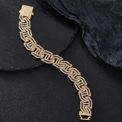Picture of New AP style Men Cuban Link Chain  Bangle Jewelry  Breslet for Men