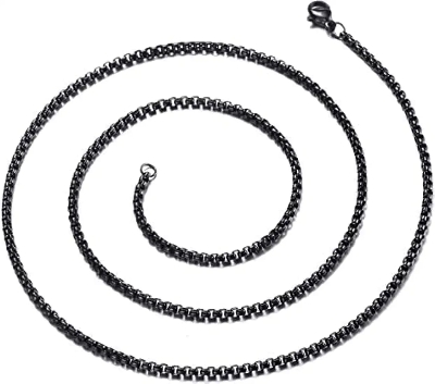 Picture of Black Silver Arrow Design Pendant for Men Boys Set. Alloy Necklace