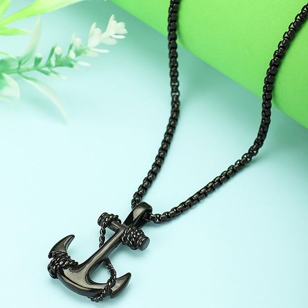 Picture of Anchor and Rope Fashion  Pendants Chain Necklace for Men Fashion Jewelry Gift Chain For Men