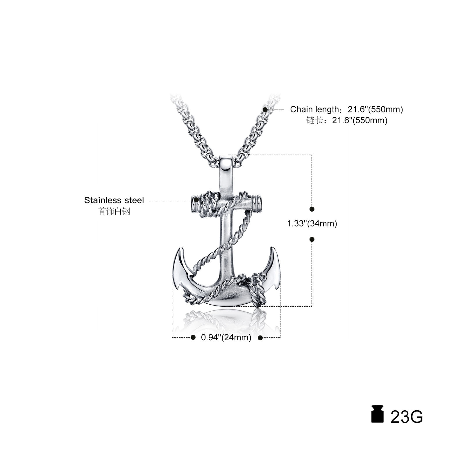 Picture of Stainless Steel Silver Metal Chain For Men