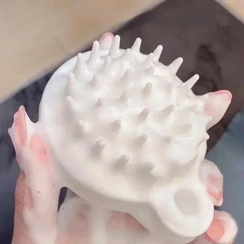 Picture of New White Hair Brushes Handheld Massage Brush Head Body Scalp Massage Brush Comb Hair Cleaning Comb Head Massager Cepillo Cabello