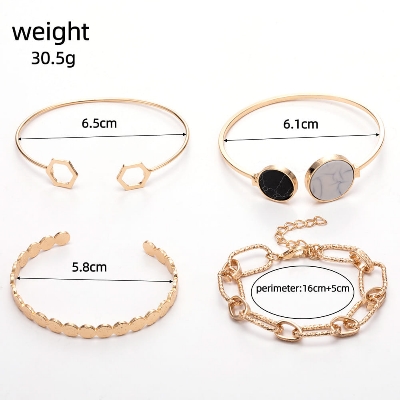 Picture of Sterling CZ Moon Star Bracelet for Women