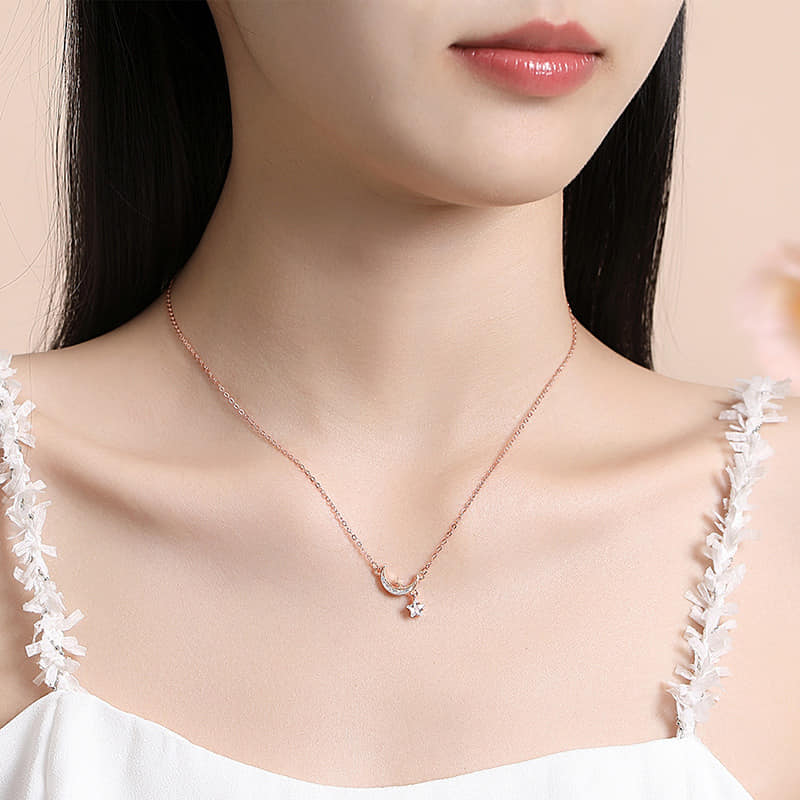 Picture of Moon Star Necklace for Women Classic Jewelry  Chain for Women