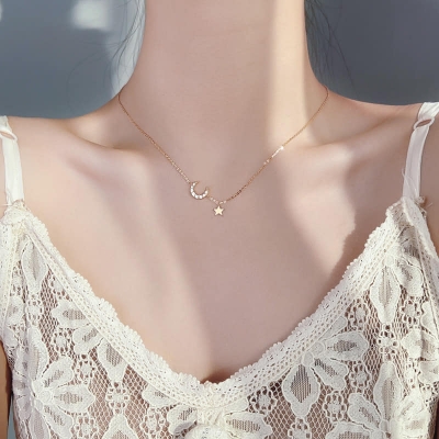 Picture of Moon Star Necklace for Women Classic Jewelry  Chain for Women