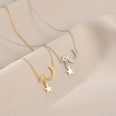 Picture of Moon Star Necklace for Women Classic Jewelry  Chain for Women