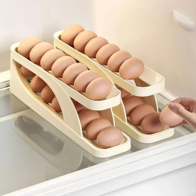 Picture of Automatic Roll-Down Double-Layer Egg Organizer, Automatic Scrolling Egg Dispenser Holder Storage Box Container Refrigerator for Refrigerator Kitchen Cabinet-1pcs_0nlineshopbd