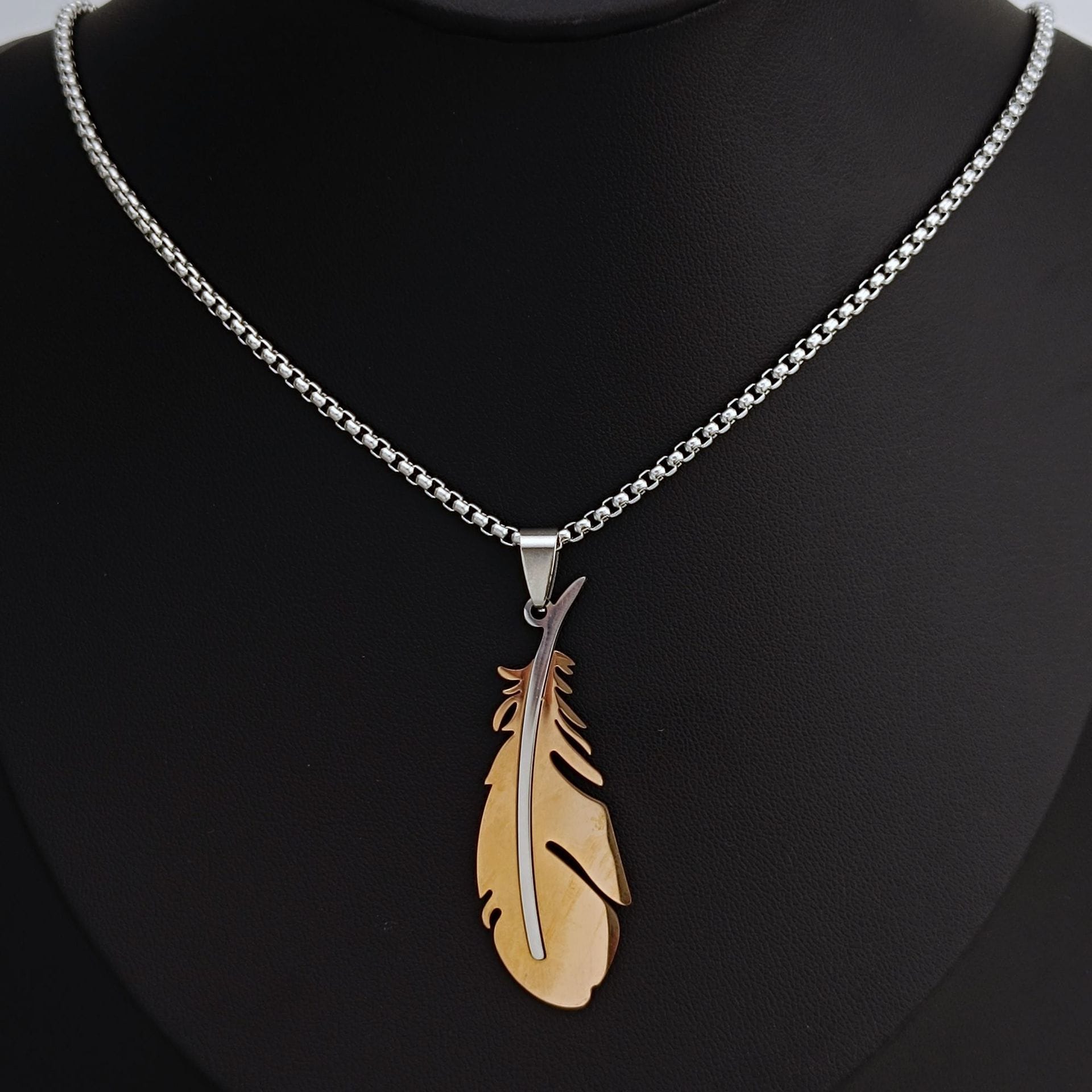 Picture of Fashionable Boys Pendant and Bar Necklace for Men, Stainless Steel