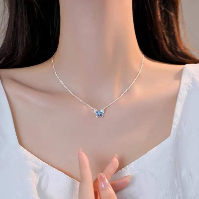 Picture of Indispensable -Korean Style Butterfly  Chain For Women Sweet Cute Chain proposal Wedding Fine Jewelry Gift - Chain For Girls- Innovative