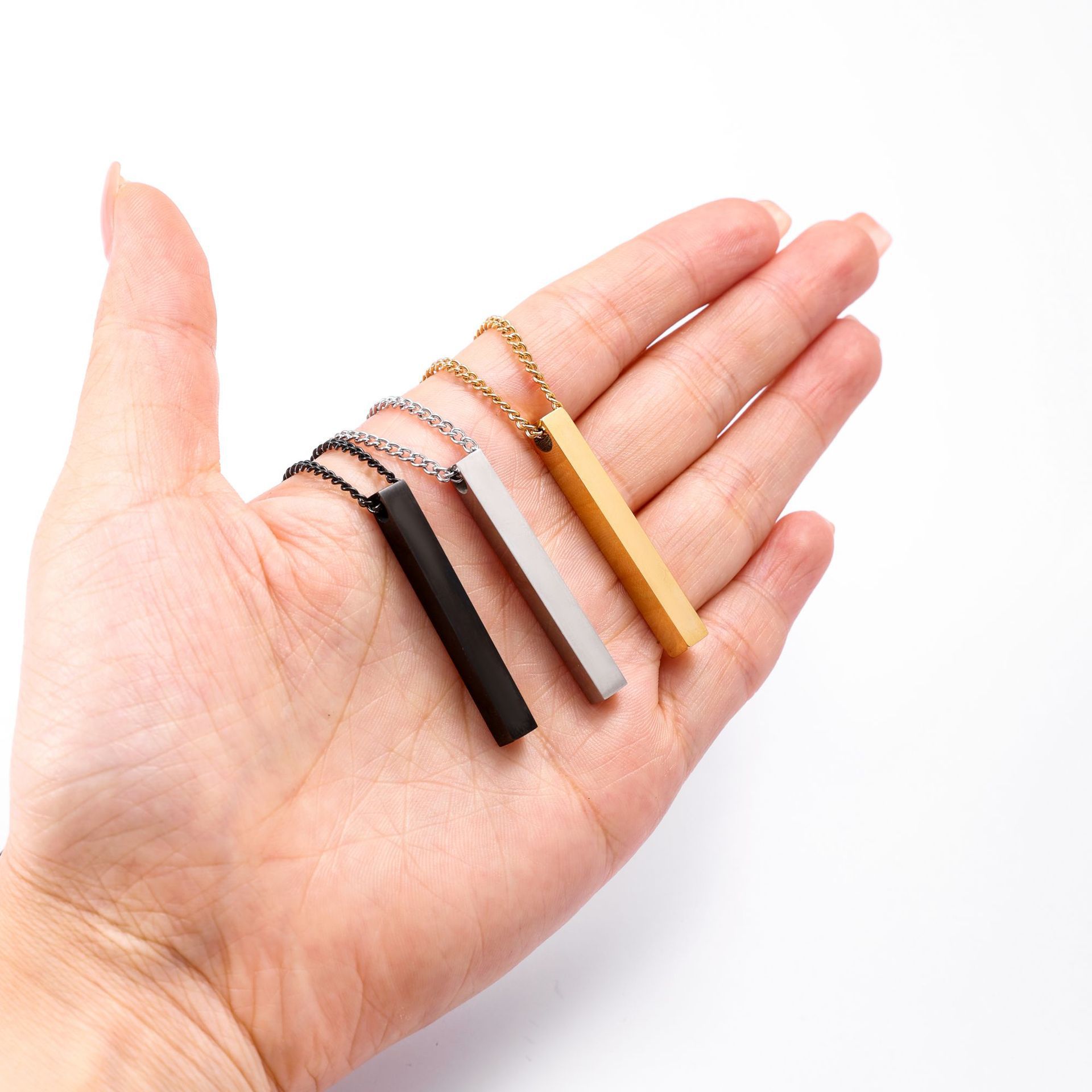 Picture of New Men's Arrow Black Silver Golden Pendant Necklace Stainless Steel Male Punk Retro Jewelry